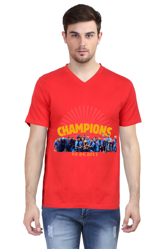 ODI WC Champions' 11 (V-Neck Half Sleeve T-Shirt)