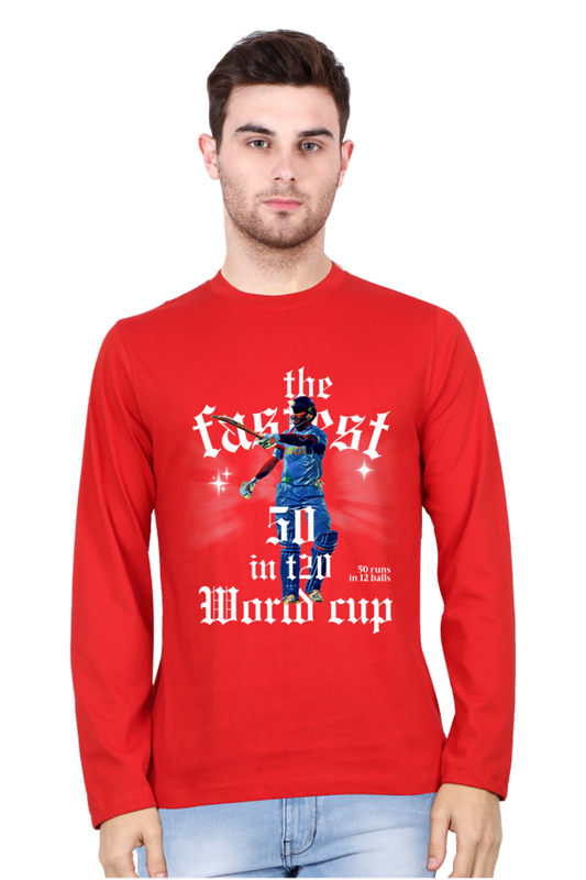 Yuvi's Fastest 50 (Round Neck Full Sleeve T-Shirt)