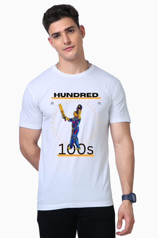 Sachin's 100th Hundred (Round Neck Supima Half Sleeve T-Shirt)