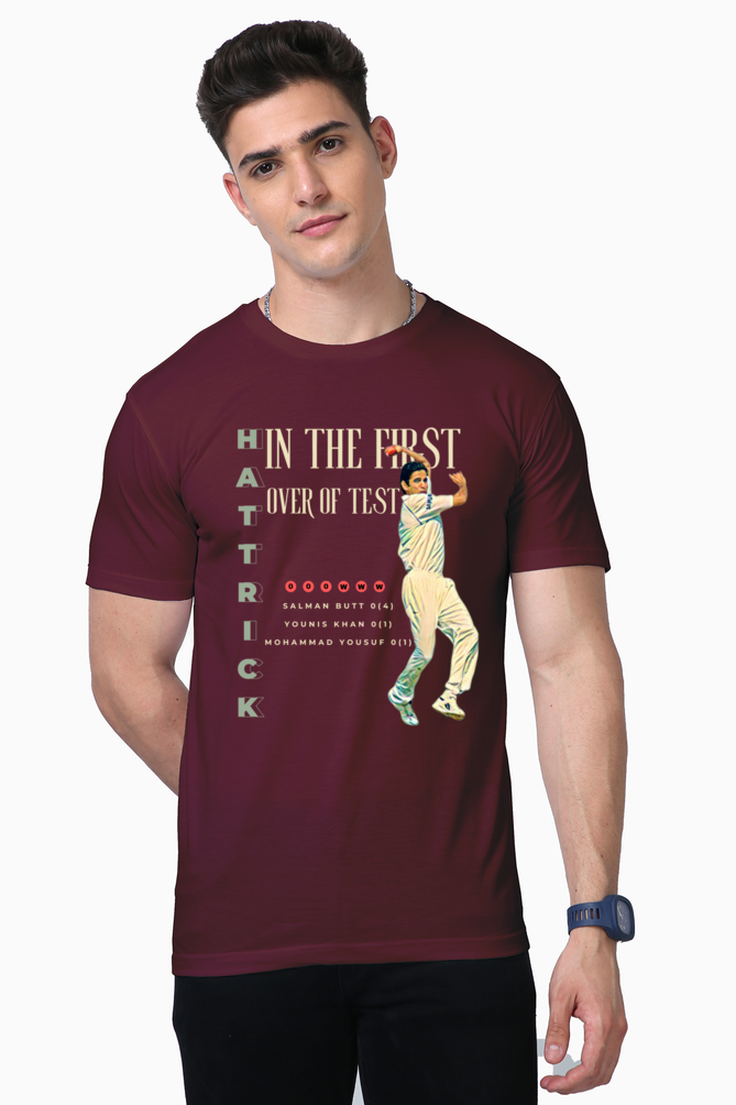 Irfan Pathan's Hat-trick (Round Neck Supima Half Sleeve T-Shirt)