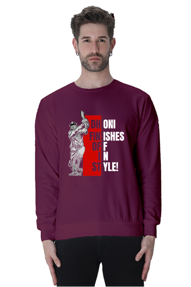 Dhoni Finishes Off in Style (Crewneck Sweatshirt)