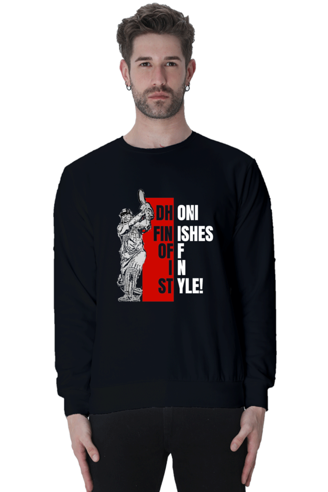 Dhoni Finishes Off in Style (Crewneck Sweatshirt)