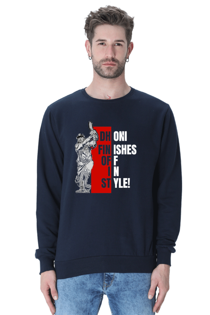 Dhoni Finishes Off in Style (Crewneck Sweatshirt)