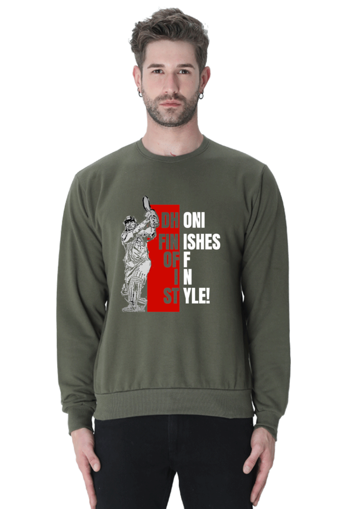 Dhoni Finishes Off in Style (Crewneck Sweatshirt)