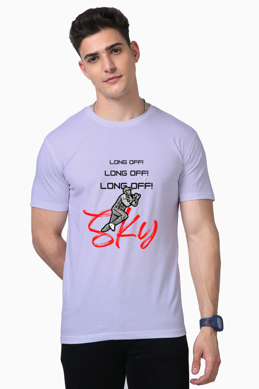 Long Off! Long Off! Long Off! SKY (Round Neck Supima Half Sleeve T-Shirt)