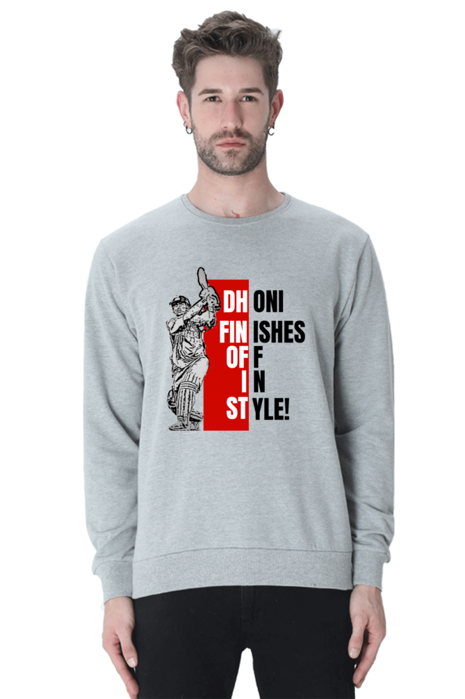 Dhoni Finishes Off in Style (Crewneck Sweatshirt)