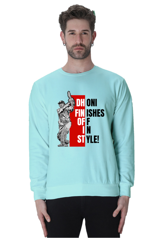 Dhoni Finishes Off in Style (Crewneck Sweatshirt)